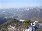 Polhograjska Grmada in Tošč Pogled na Polhov Gradec in Sv.Lovrenc